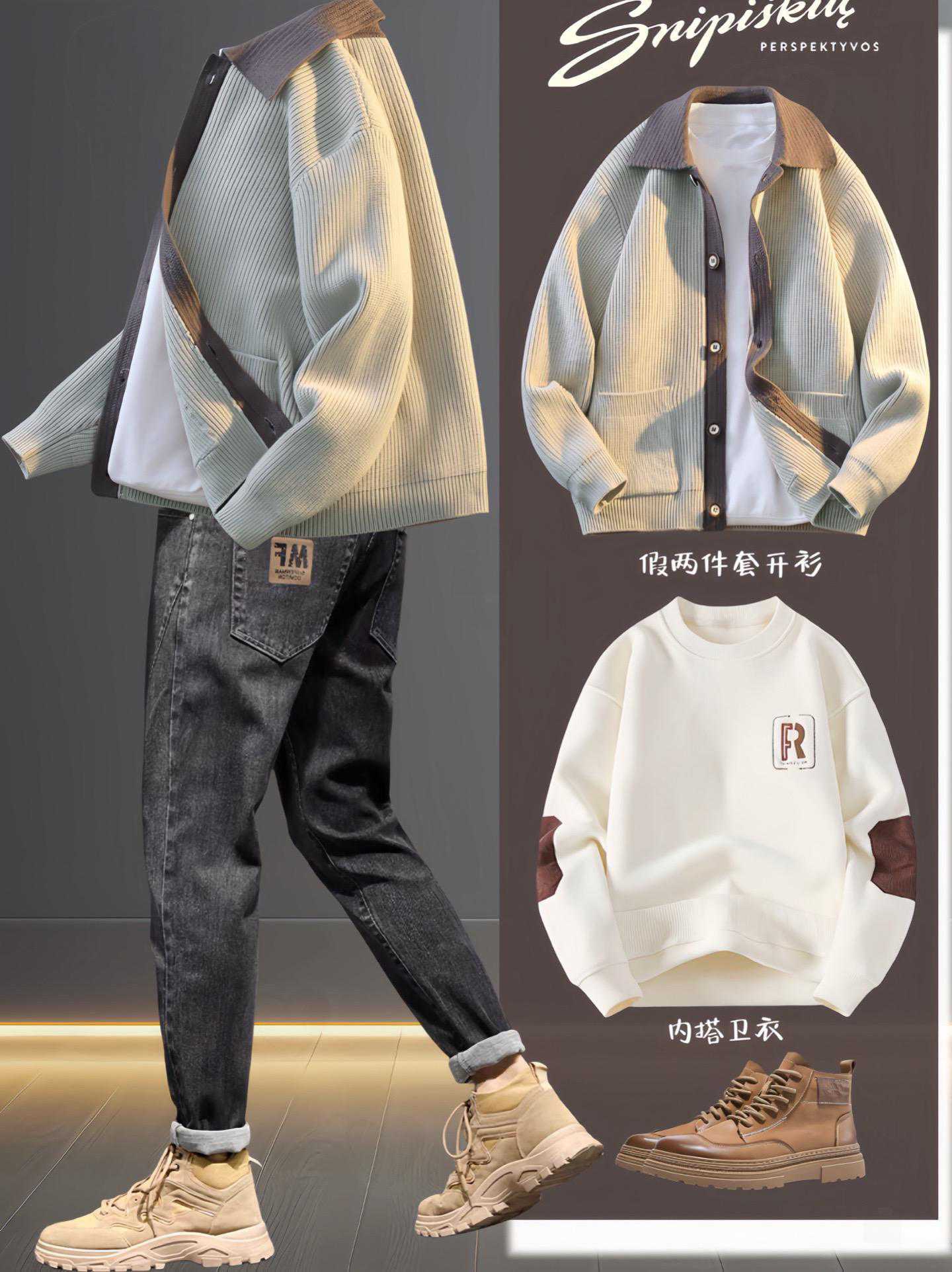 男士秋冬毛衣穿搭：舒适与随性的碰撞